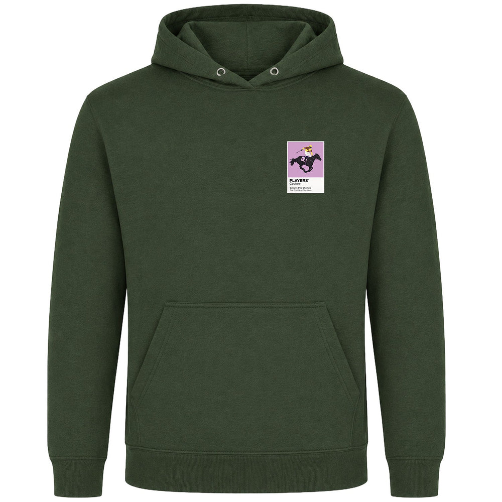 Galopin Des Champs horse racing hoodie – mens earthy green hoodie view