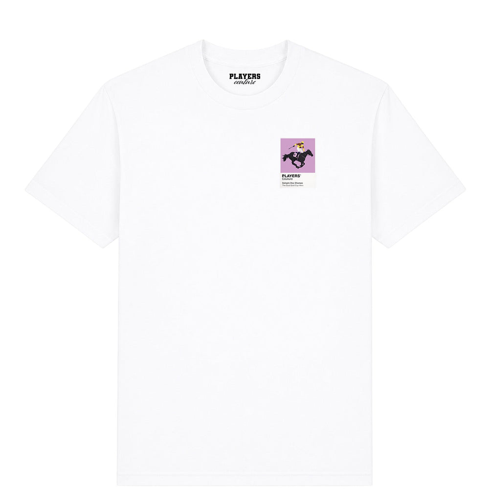 Galopin Des Champs horse racing T-shirt – mens white tshirt view