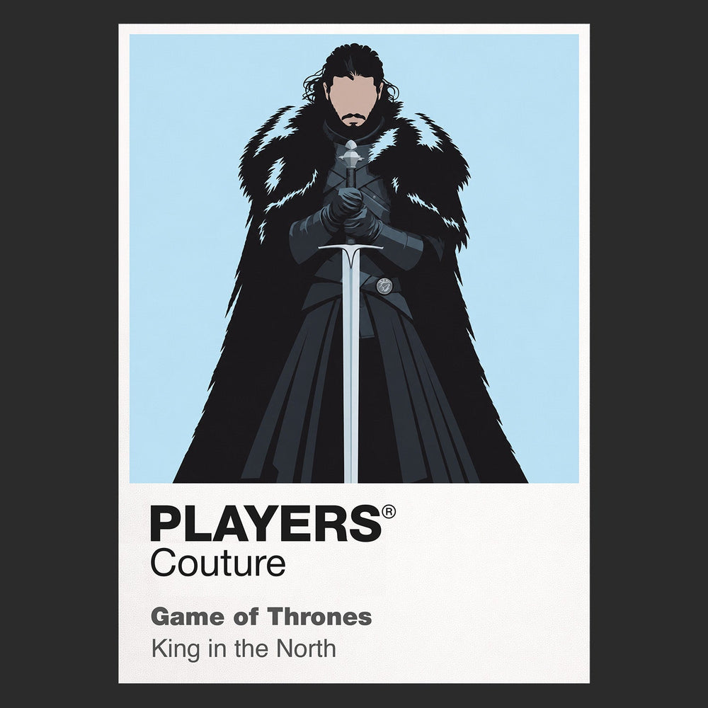 Jon Snow Jon Snow in black Night's Watch cloak carrying Longclaw beneath falling snow Icon Frame artwork in black