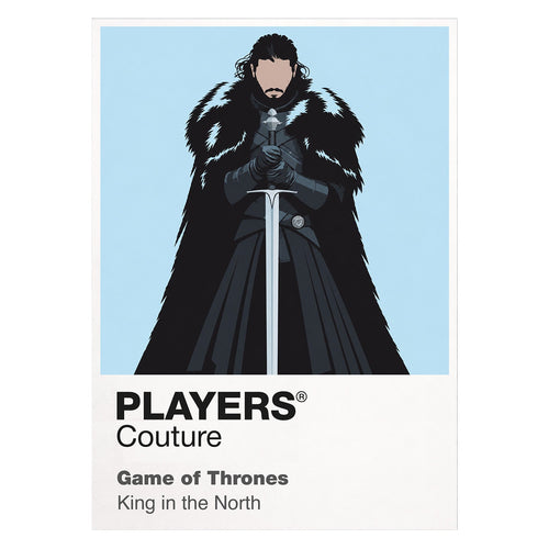 Jon Snow Jon Snow in black Night's Watch cloak carrying Longclaw beneath falling snow Icon Frame artwork on white