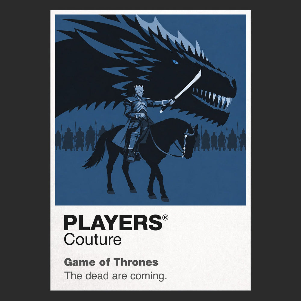 The Night King the Night King in ice armour raising the dead beneath an unnatural blue winter Icon Frame artwork in black