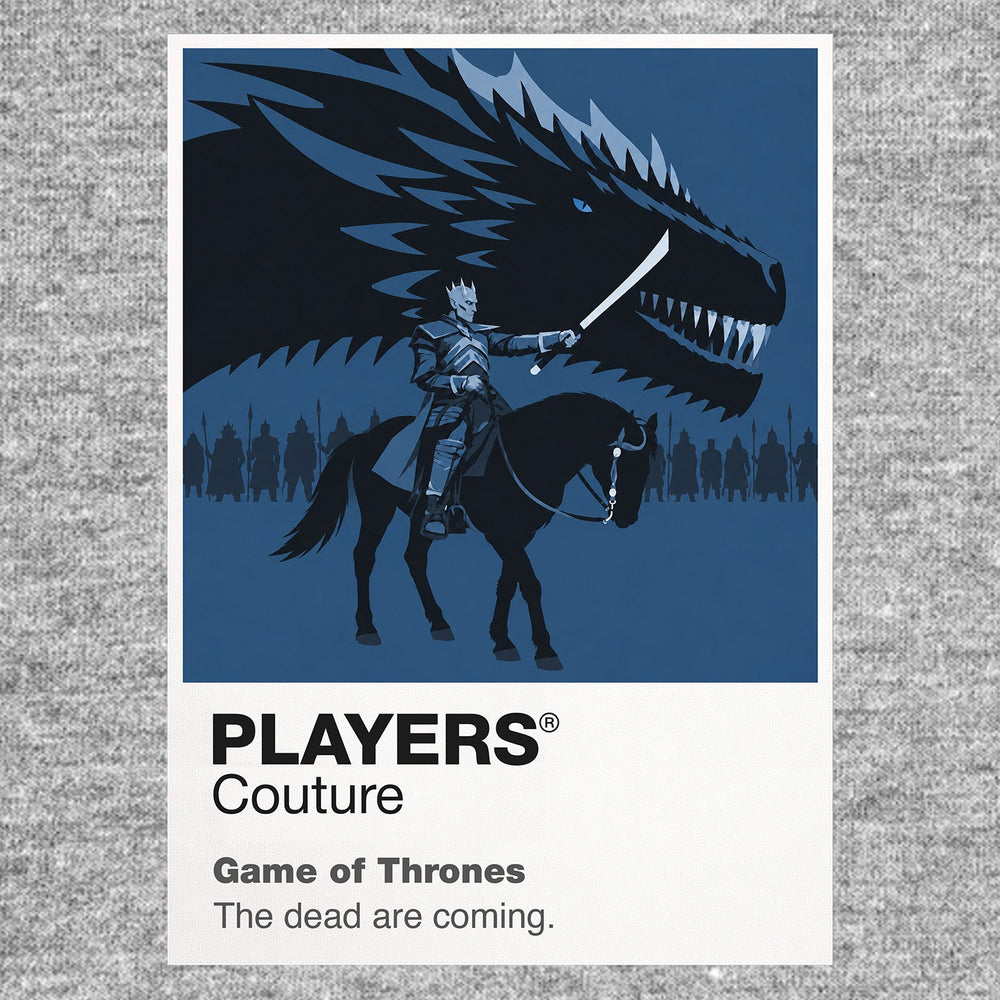 The Night King the Night King in ice armour raising the dead beneath an unnatural blue winter Icon Frame artwork in grey