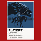 The Night King the Night King in ice armour raising the dead beneath an unnatural blue winter Icon Frame artwork in red