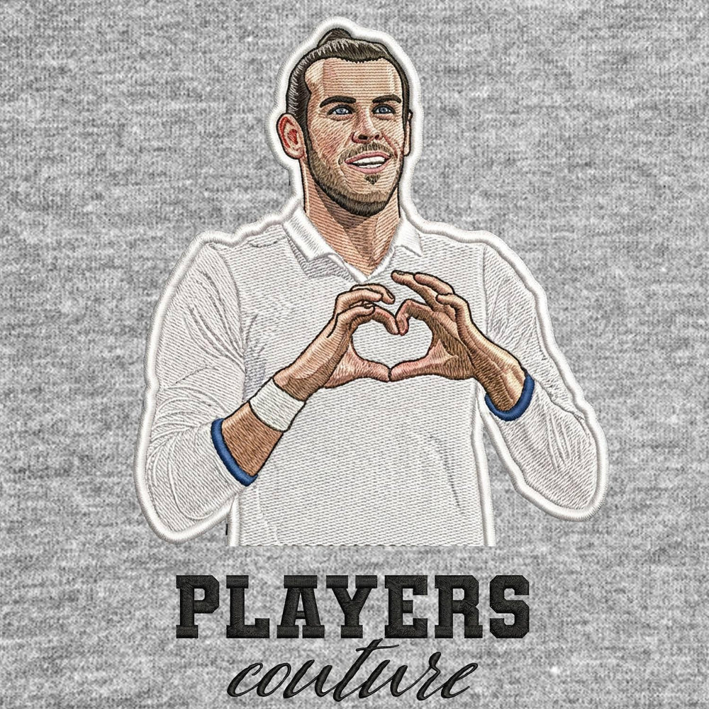 Gareth Bale Badge Men's Hoodie – close-up detail shot of the Gareth Bale Players Couture logo design