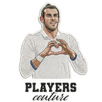 Gareth Bale Badge Men's Hoodie – close-up detail shot of the Gareth Bale Players Couture logo design