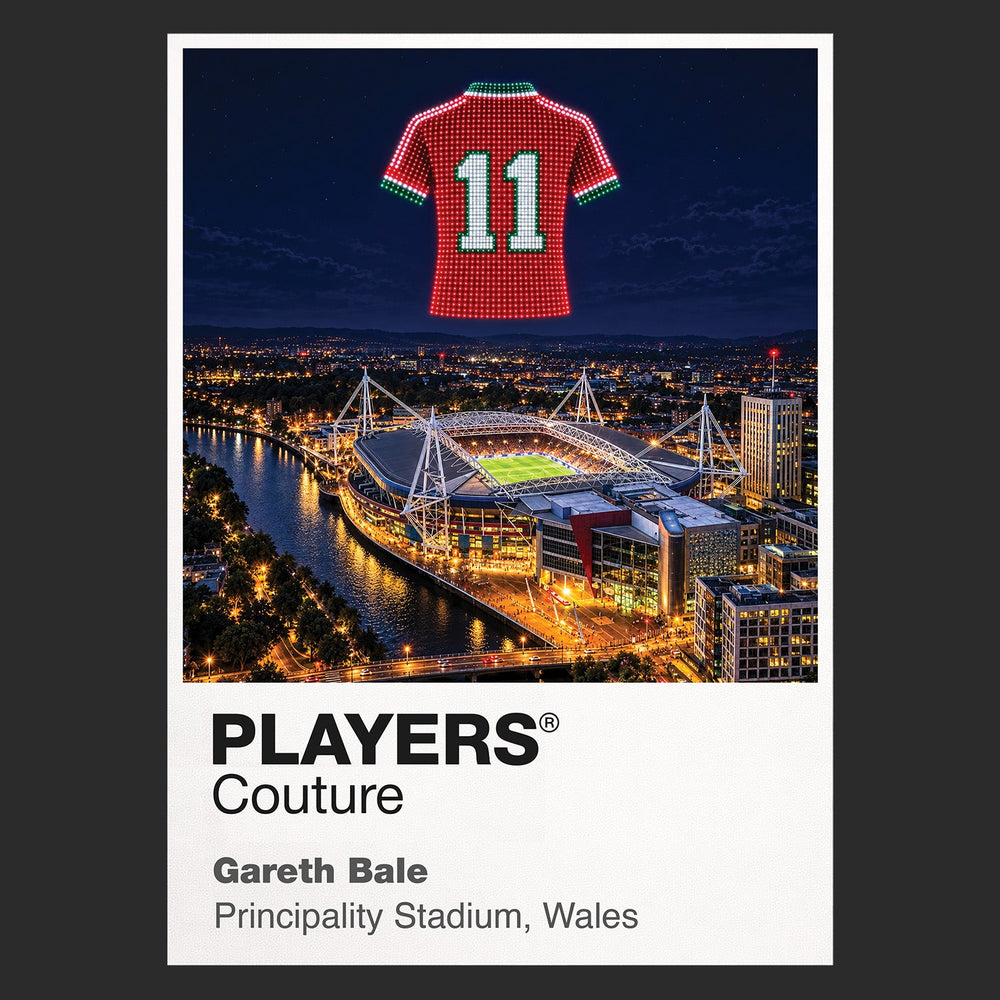 Gareth Bale Wales number 11 Icons in Lights Frame artwork in black