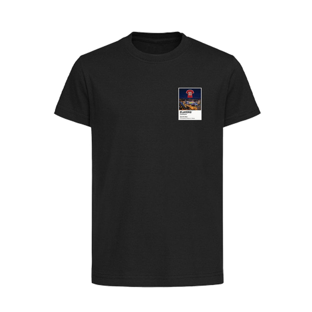 Gareth Bale Wales Icons in Lights Frame Kids T-Shirt in Black
