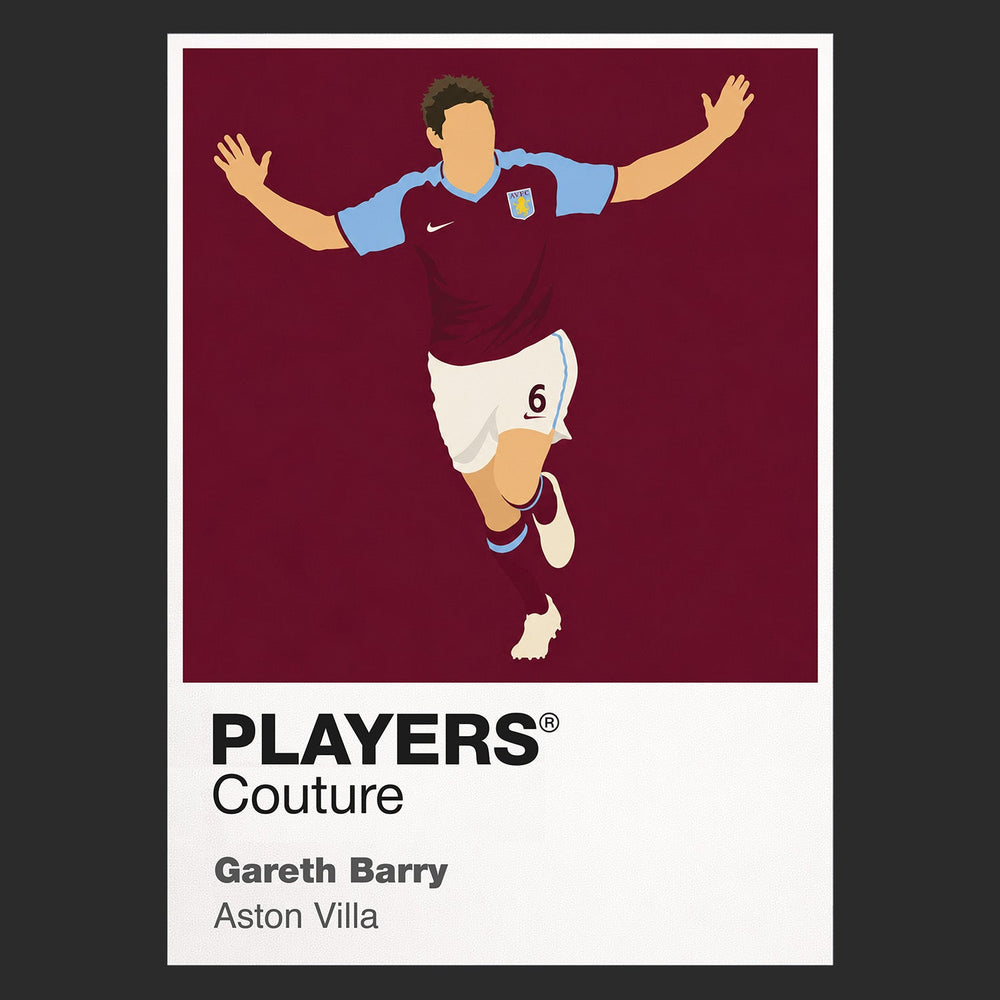 Gareth Barry Aston Villa Icon Frame Men's Hoodie — Black Artwork
