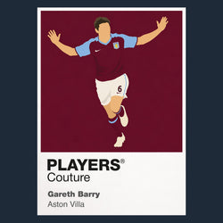 Gareth Barry Aston Villa Icon Frame Men's Hoodie — Navy Artwork