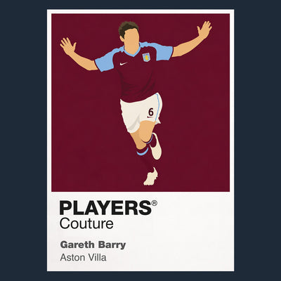 Gareth Barry Aston Villa Icon Frame Men's Hoodie — Navy Artwork