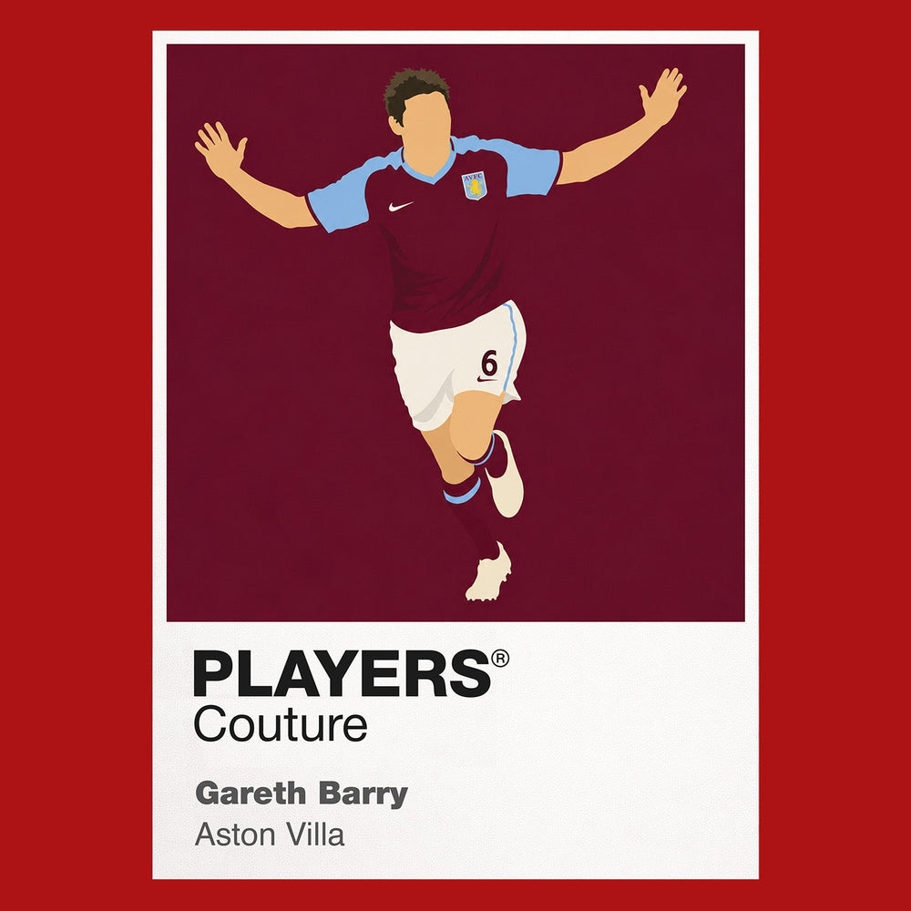 Gareth Barry Aston Villa Icon Frame Men's Hoodie — Red Artwork