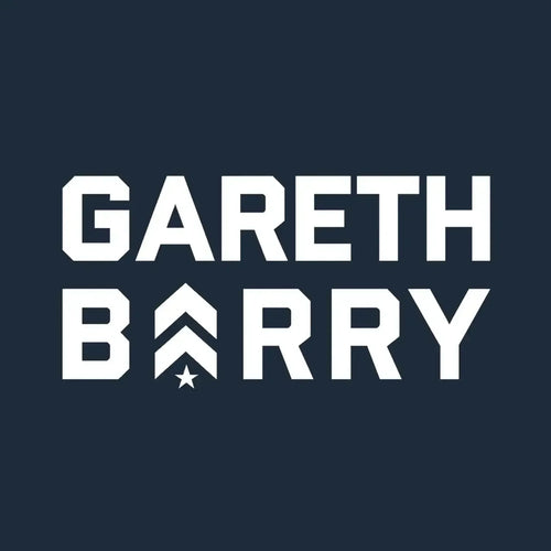 Gareth Barry Logo Men's T-Shirt – navy close-up detail shot of the Gareth Barry Players Couture logo design