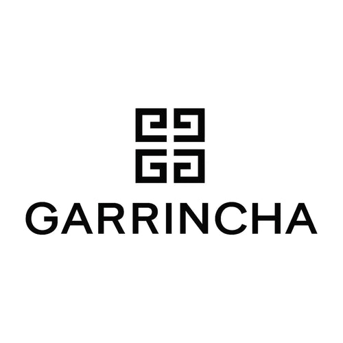 Garrincha Logo Men's Hoodie – white close-up detail shot of the Garrincha Players Couture logo design