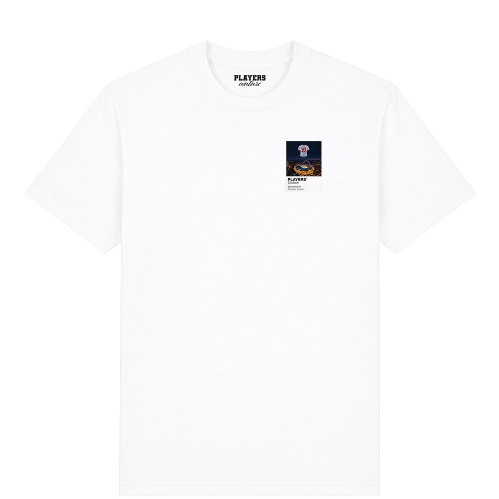 Gary Lineker England Icons in Lights Frame Men's T-Shirt in White