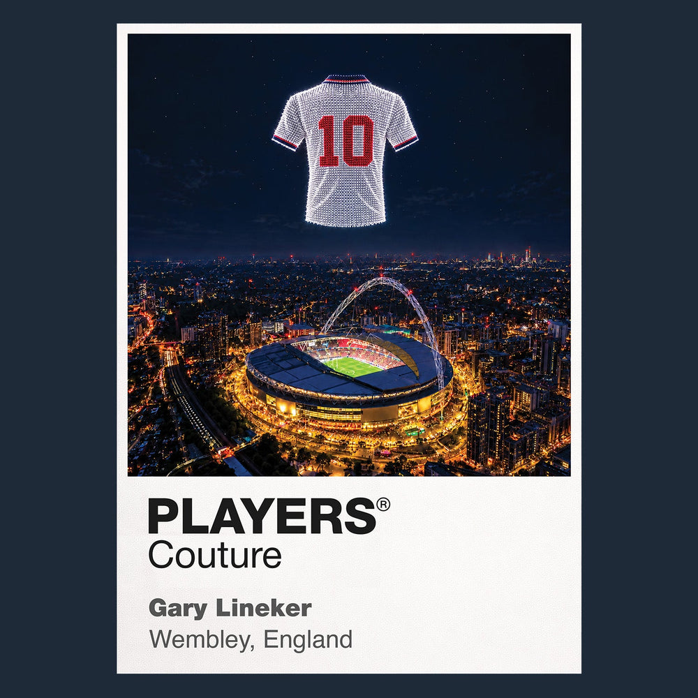 Gary Lineker England Icons in Lights Frame artwork in navy