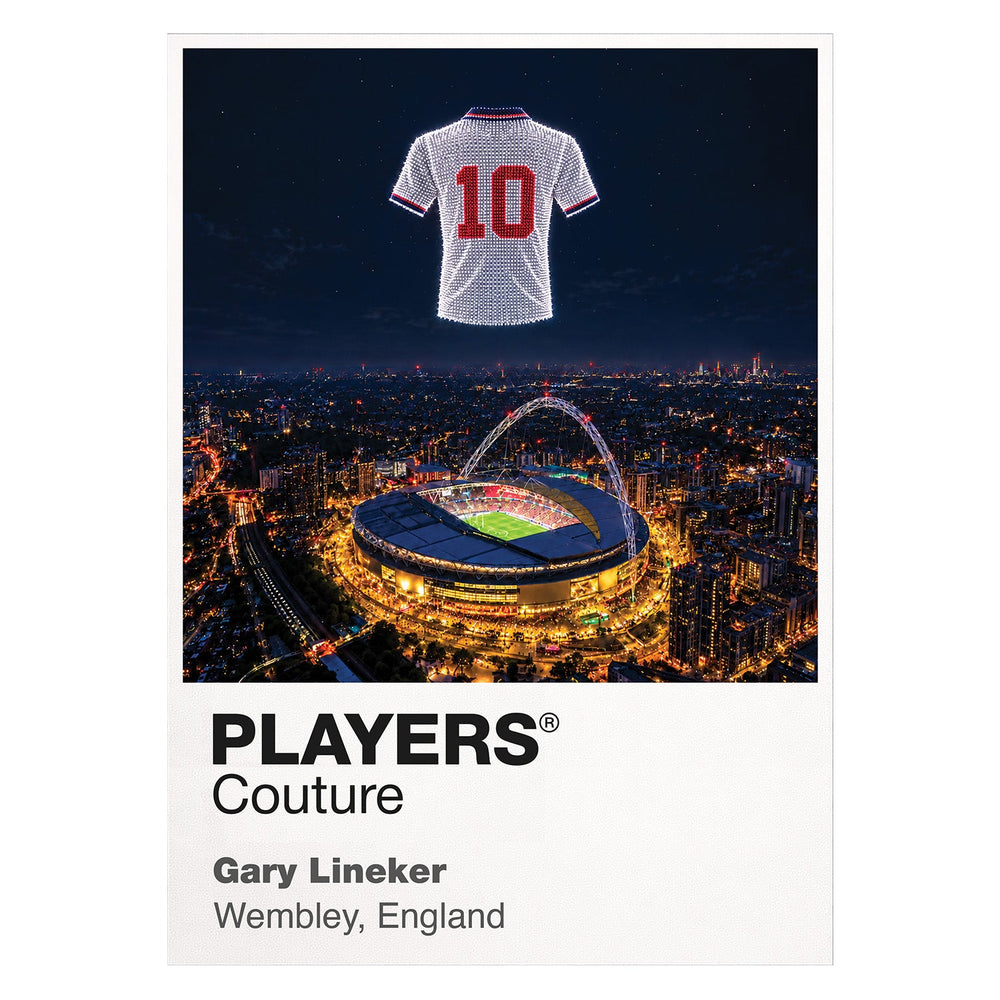 Gary Lineker England Icons in Lights Frame artwork in white