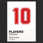 Gary Lineker 10 Football Shirt Frame Men's Hoodie – black close-up detail shot of the Gary Lineker Players Couture logo