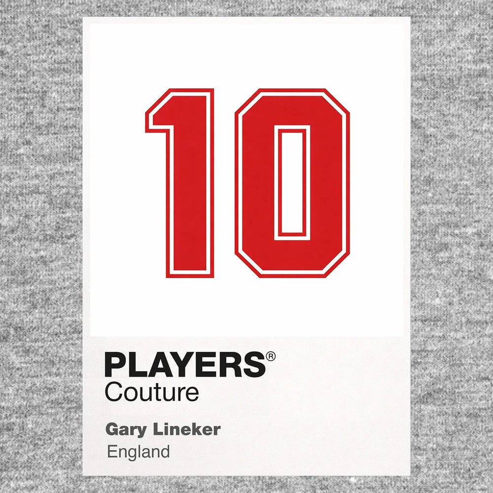Gary Lineker 10 Football Shirt Frame Men's Hoodie – grey close-up detail shot of the Gary Lineker 10 Football Players