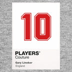 Gary Lineker 10 Football Shirt Frame Men's Hoodie – grey close-up detail shot of the Gary Lineker 10 Football Players