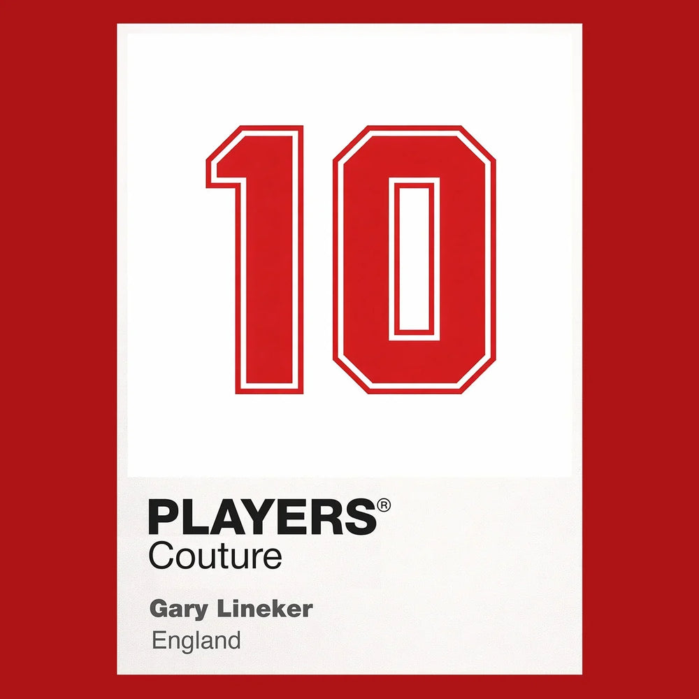 Gary Lineker 10 Football Shirt Frame Men's Hoodie – red close-up detail shot of the Gary Lineker 10 Football Players Couture