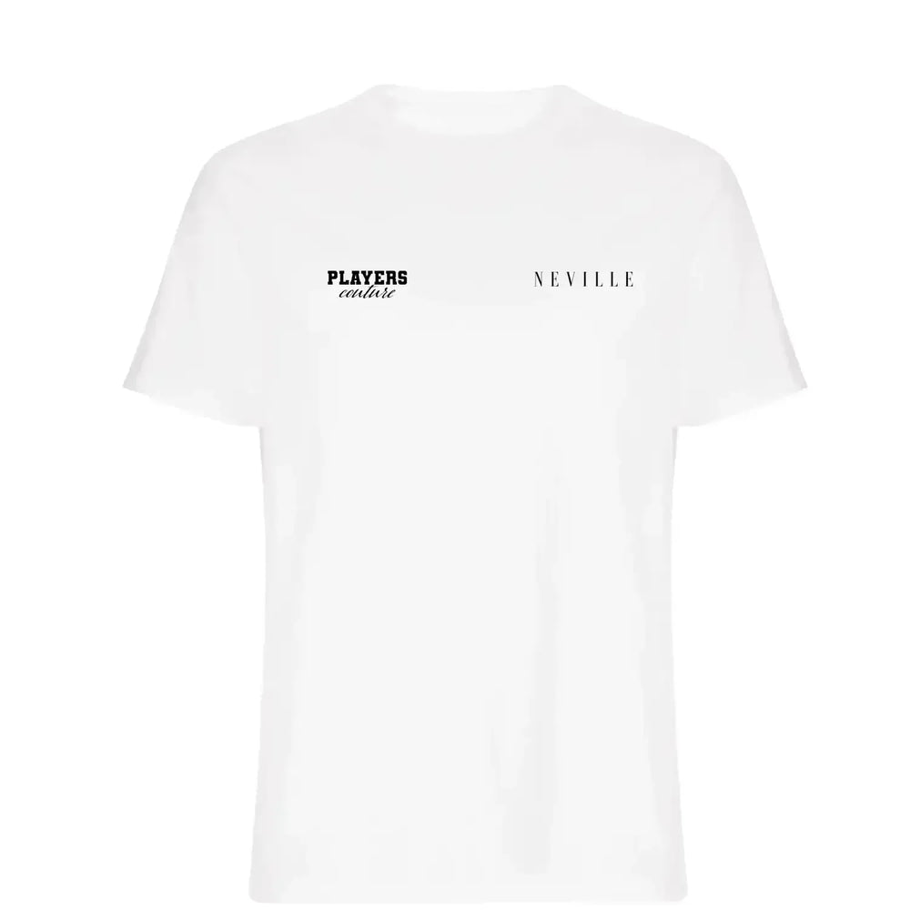 Gary Neville t-shirt – white men's t-shirt featuring the Gary Neville Players Couture logo