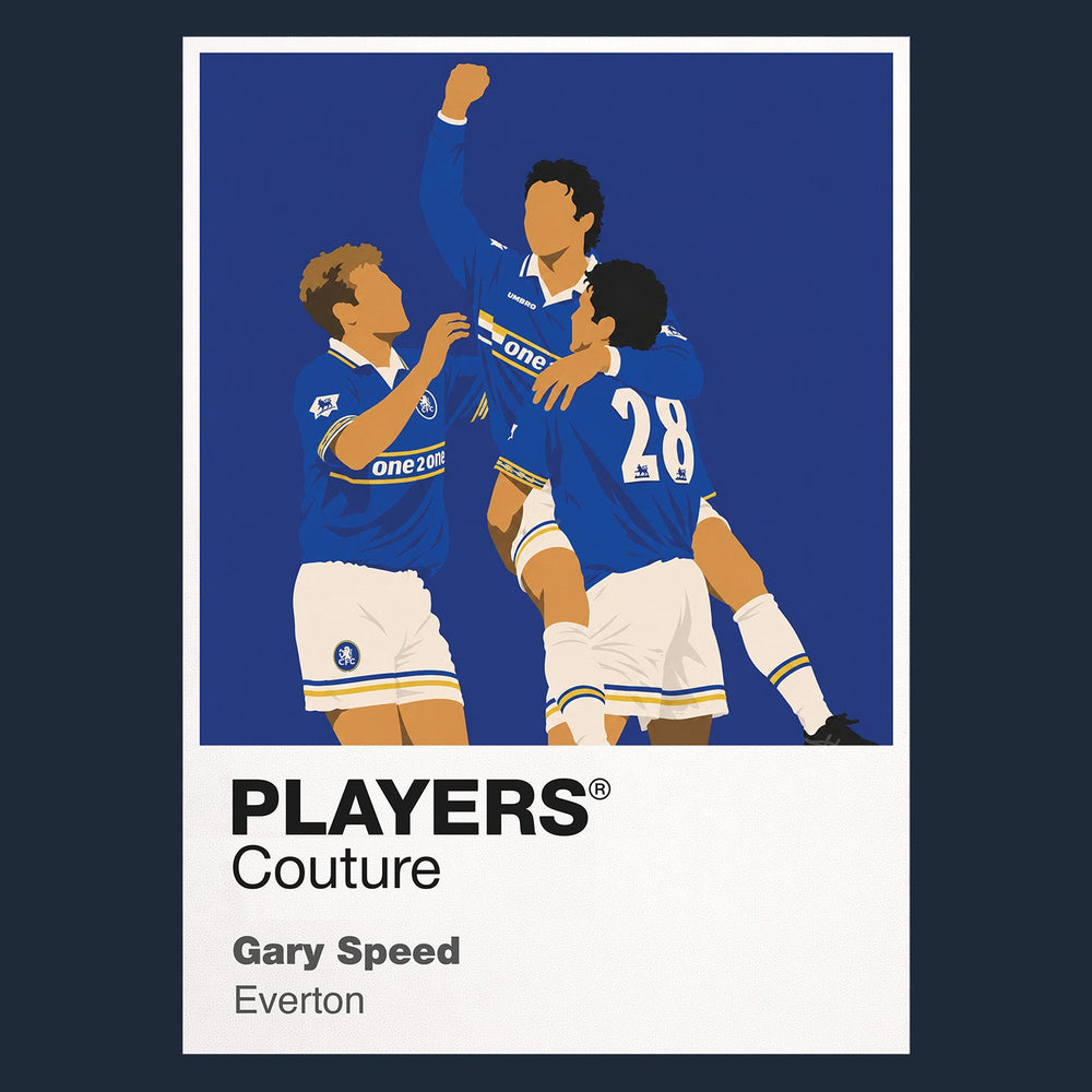 Gary Speed Everton navy Icon Frame artwork detail