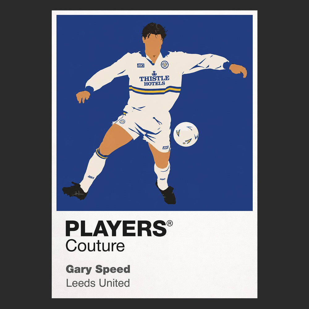 Gary Speed Leeds United black Icon Frame artwork detail
