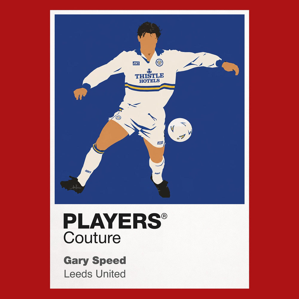 Gary Speed Leeds United red Icon Frame artwork detail