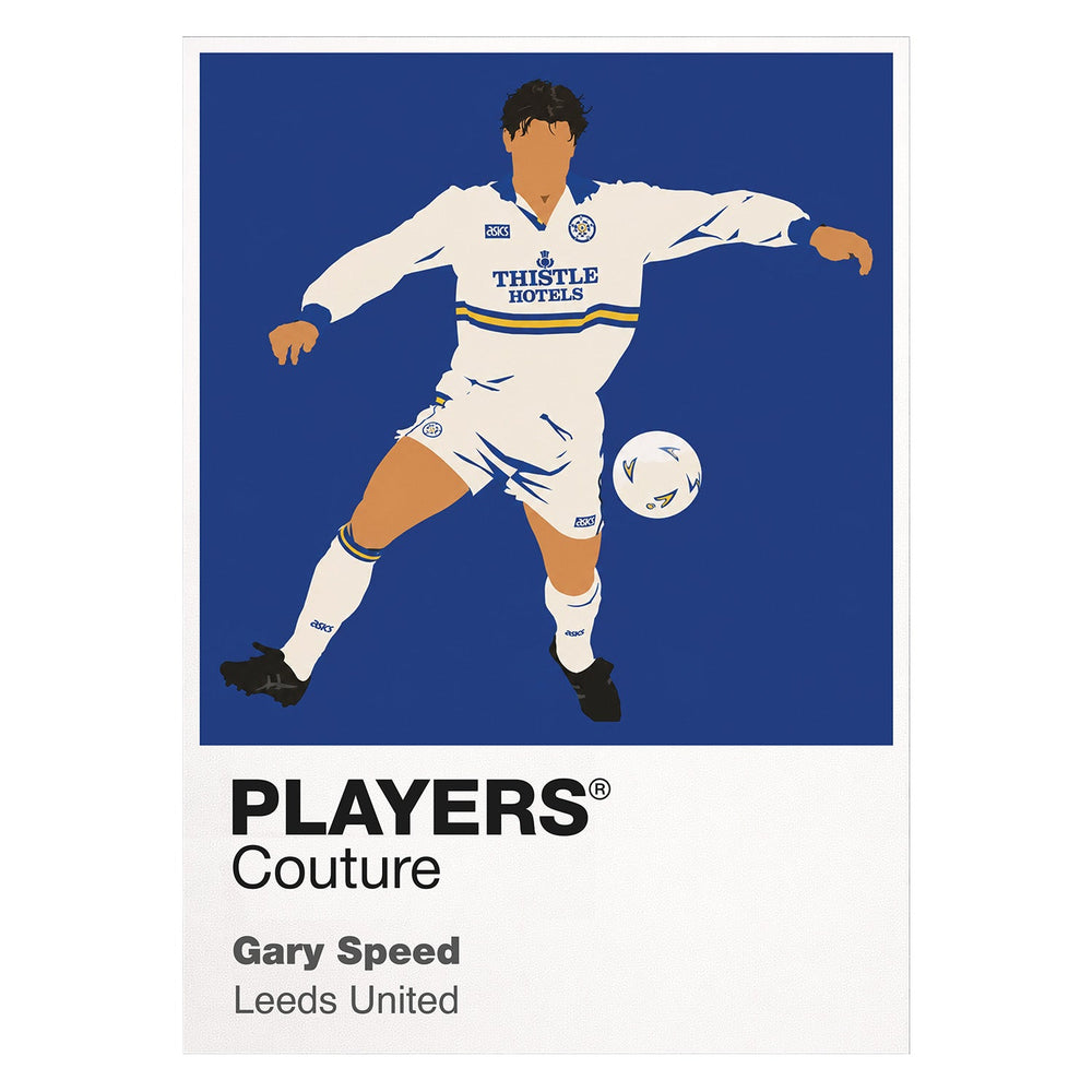 Gary Speed Leeds United white Icon Frame artwork detail
