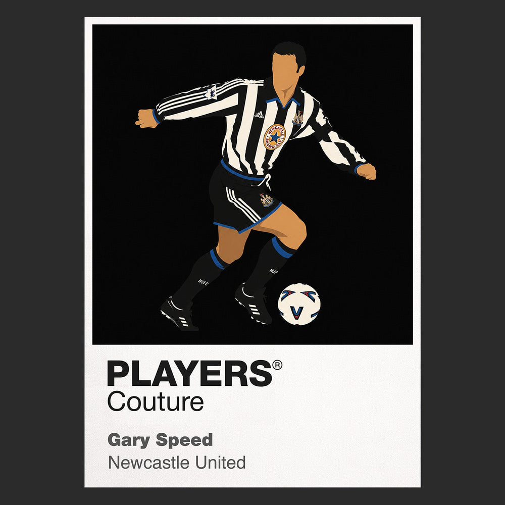 Gary Speed Newcastle United black Icon Frame artwork detail
