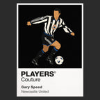 Gary Speed Newcastle United black Icon Frame artwork detail