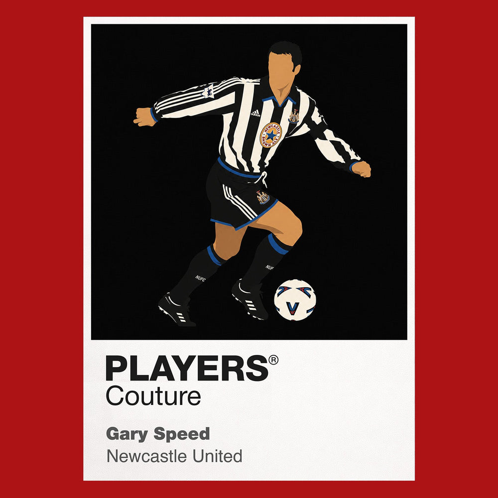 Gary Speed Newcastle United red Icon Frame artwork detail