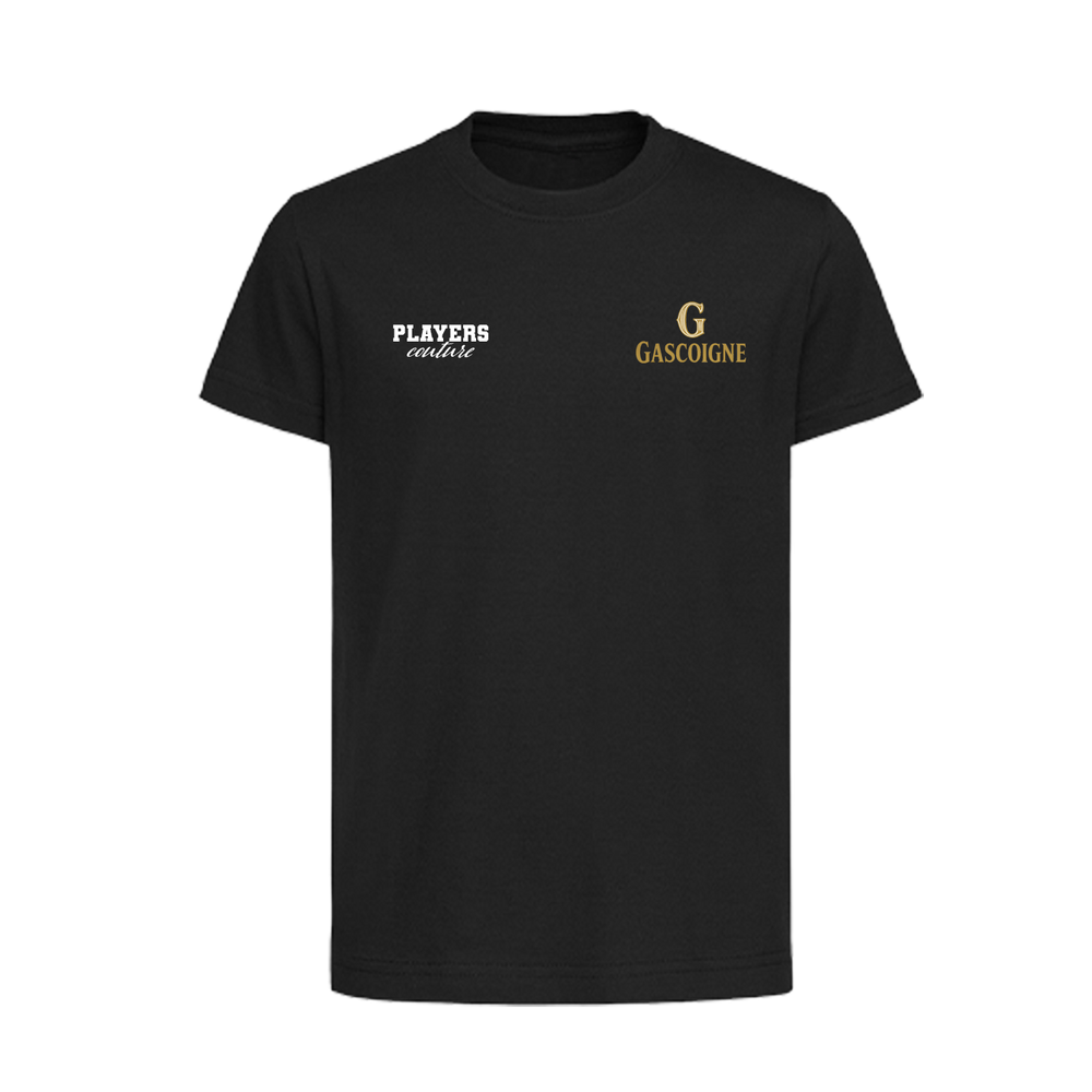 Paul Gascoigne Logo Players Couture Kids T-Shirt Black