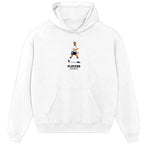 Paul Gascoigne hoodie – white men's hoodie with black Paul Gascoigne letters and Players Couture logo on the chest