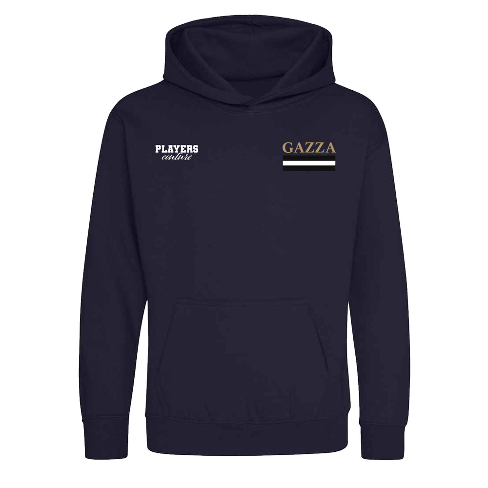 Gazza Logo Players Couture Kids Hoodie Navy