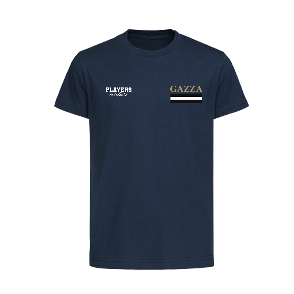 Gazza Logo Players Couture Kids T-Shirt Navy