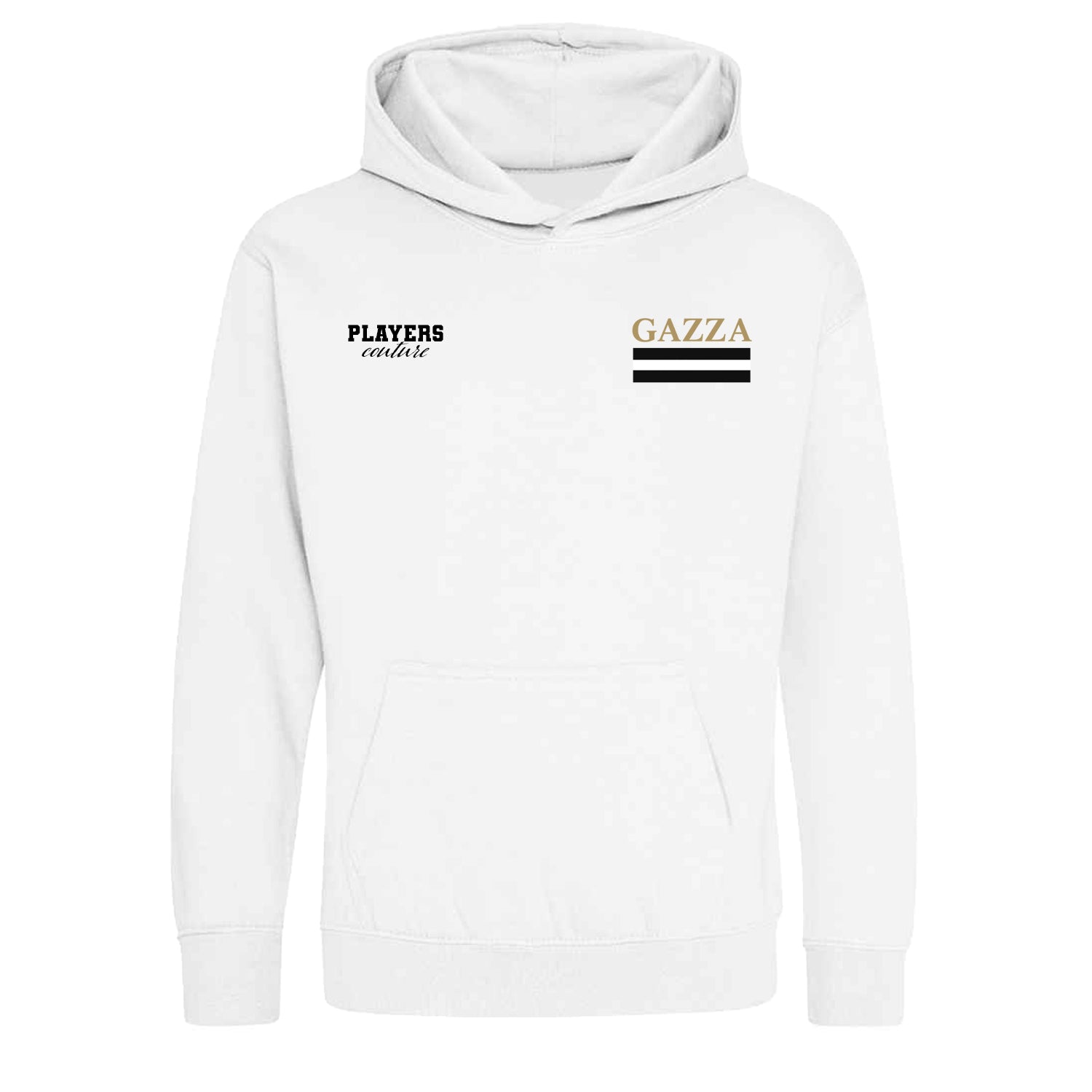 Gazza Logo Players Couture Kids Hoodie White