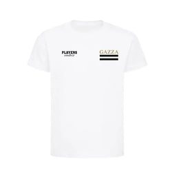 Gazza t-shirt – white kids' t-shirt featuring the Gazza Players Couture logo