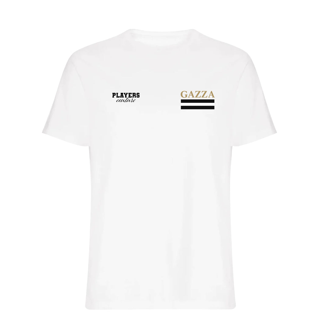 Gazza Logo Players Couture Mens T-Shirt White