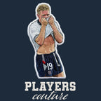 Gazza 1990 Badge Men's Hoodie – close-up detail shot of the Paul Gascoigne Players Couture logo design