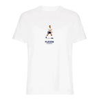 Paul Gascoigne Icon t-shirt – white men's t-shirt with black Paul Gascoigne Icon letters and Players Couture logo on the