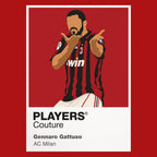 Gennaro Gattuso AC Milan red Icon Frame artwork detail