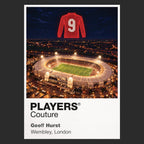 Geoff Hurst England number 10 Icons in Lights Frame artwork in black