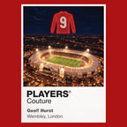 Geoff Hurst England number 10 Icons in Lights Frame artwork in red