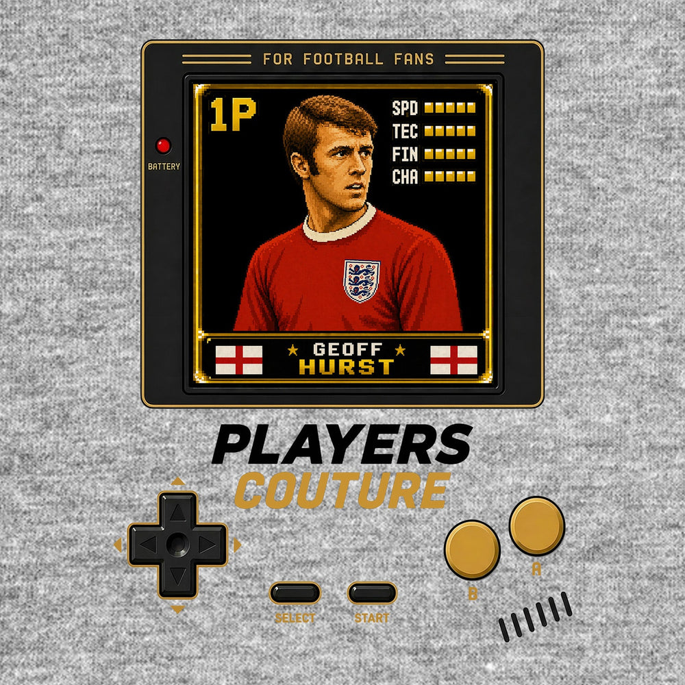 Geoff Hurst 1P 8-Bit hoodie retro gaming design by Players Couture