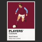 Geoff Hurst West Ham United black Icon Frame artwork detail