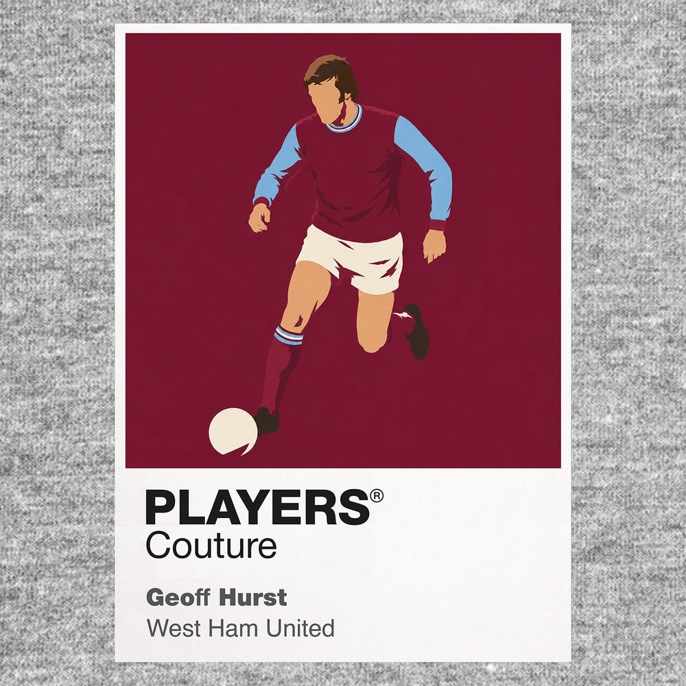 Geoff Hurst West Ham United grey Icon Frame artwork detail