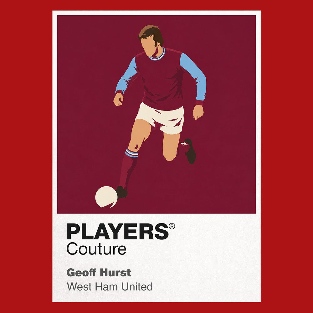 Geoff Hurst West Ham United red Icon Frame artwork detail