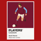 Geoff Hurst West Ham United red Icon Frame artwork detail