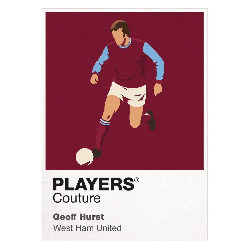 Geoff Hurst West Ham United white Icon Frame artwork detail